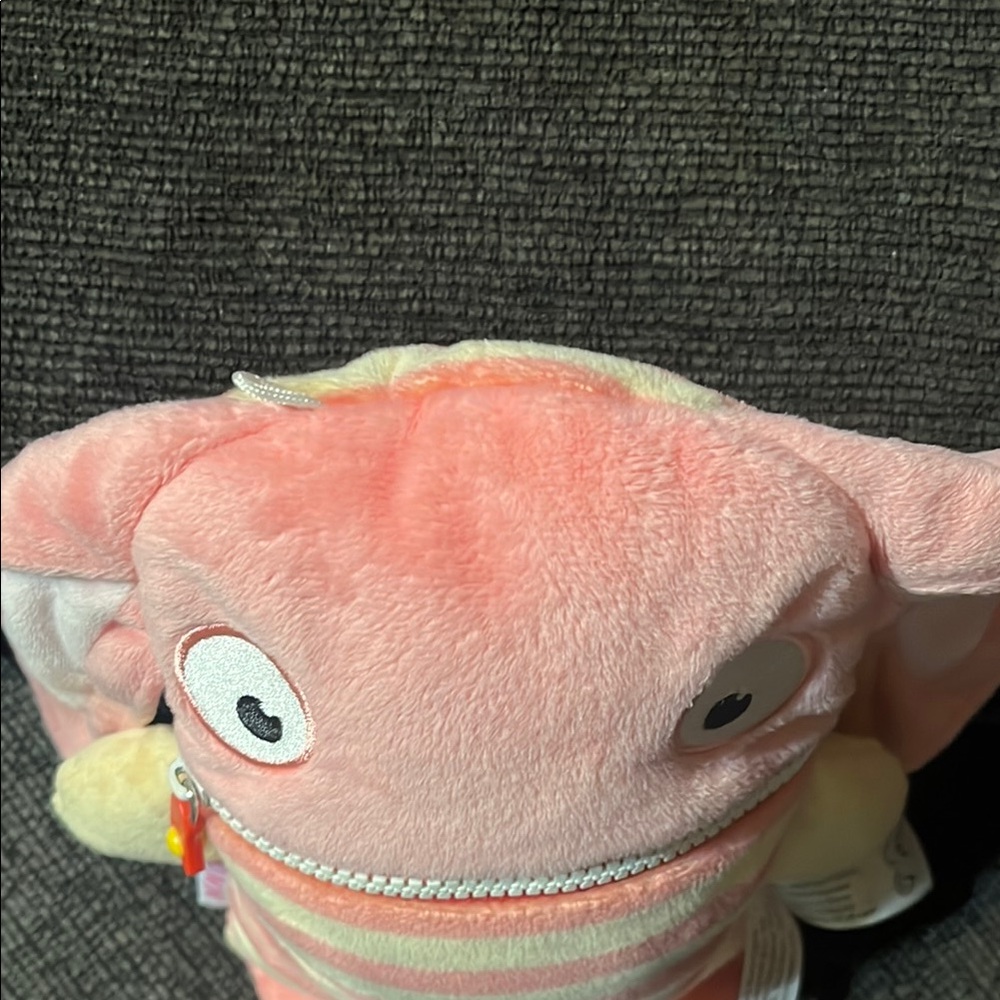 Pink and Yellow Stuffed Animal Rabbit - Picture 6 of 9